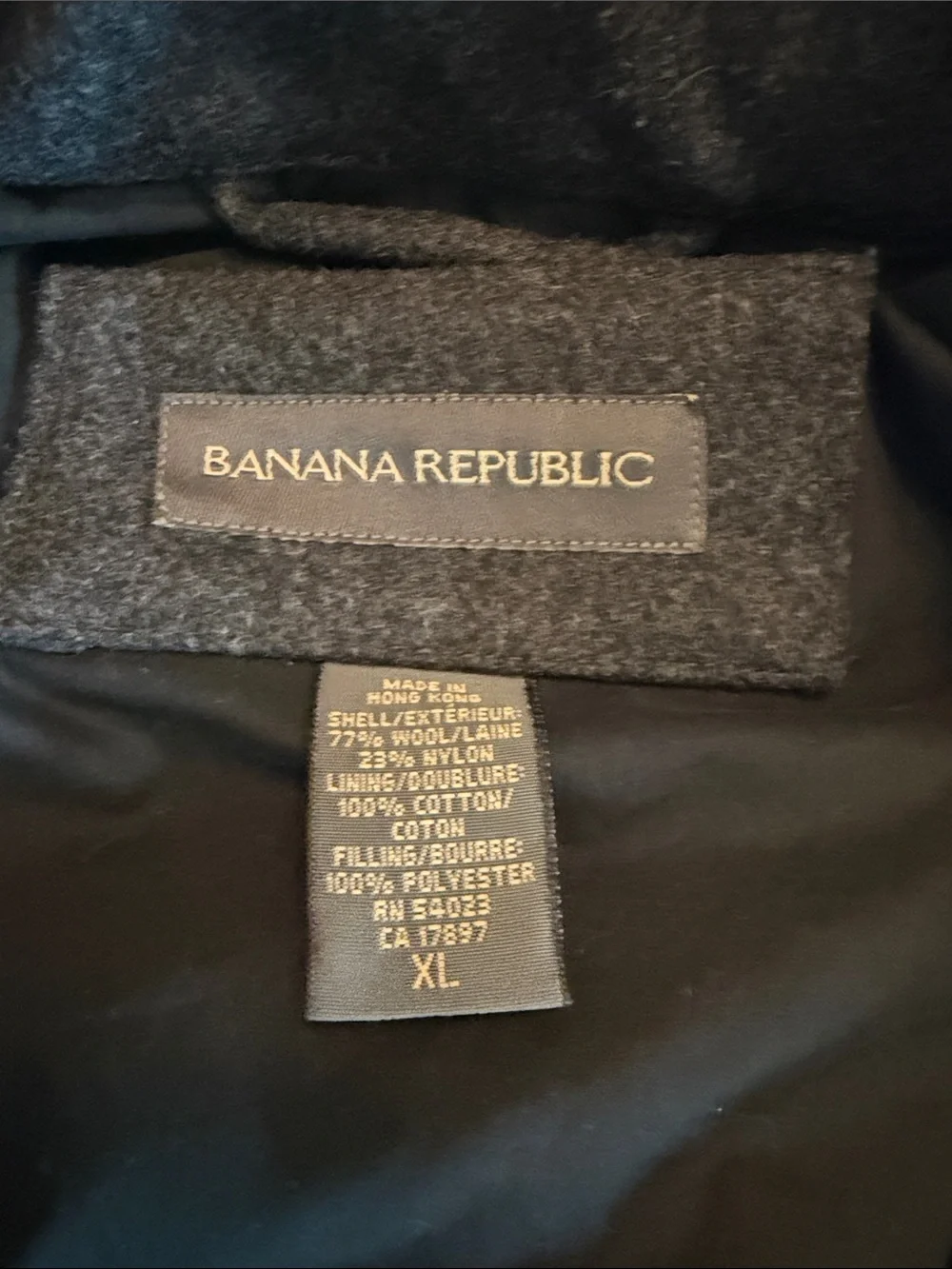 Banana Republic Charcoal Gray Wool Pea Coat